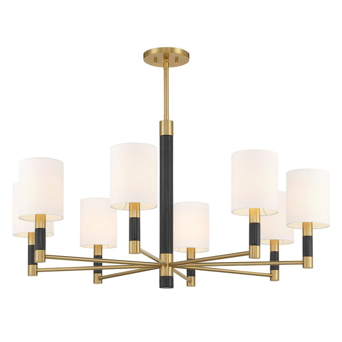 Savoy House Conrad 8 Lt Chandelier, White, Warm Brass
