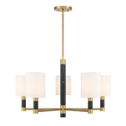 Savoy House Conrad 5 Lt Chandelier, White, Warm Brass - 1-4606-5-322