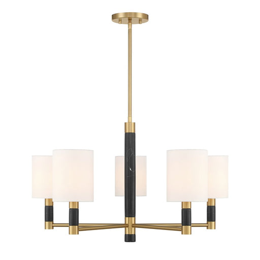 Savoy House Conrad 5 Lt Chandelier, White, Warm Brass - 1-4606-5-322