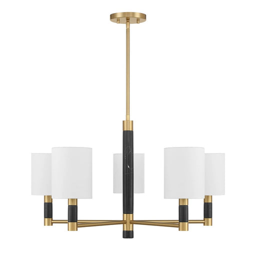 Savoy House Conrad 5 Lt Chandelier, White, Warm Brass