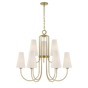 Savoy House Wilkes 9 Lt Chandelier, White, Warm Brass - 1-4701-9-322