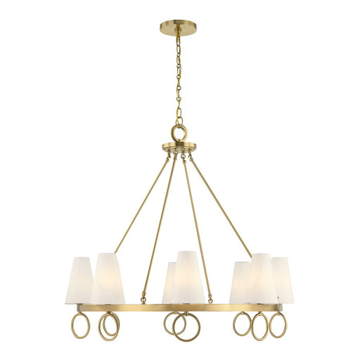 Savoy House Wilkes 8 Lt Chandelier, White, Warm Brass - 1-4702-8-322