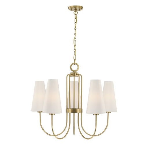 Savoy House Wilkes 5 Lt Chandelier, White, Warm Brass - 1-4703-5-322