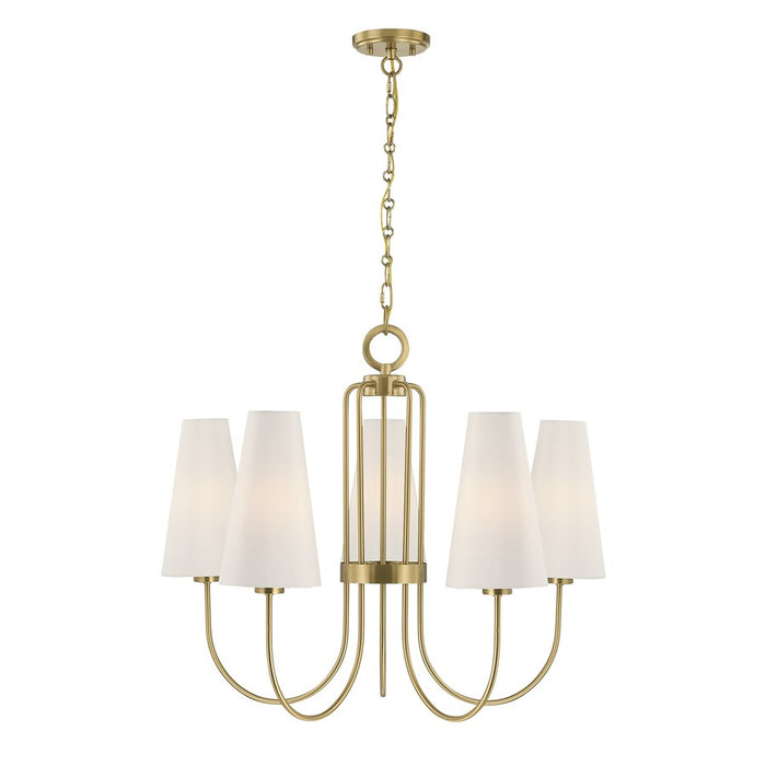 Savoy House Wilkes 5 Lt Chandelier, White, Warm Brass - 1-4703-5-322
