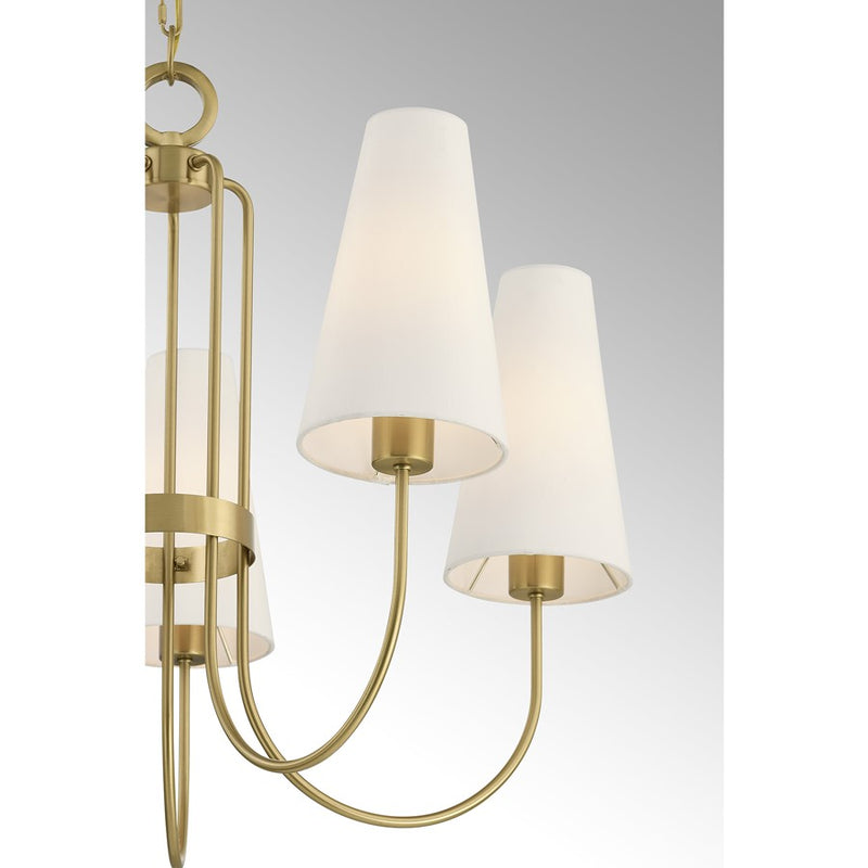 Savoy House Wilkes 5 Lt Chandelier, White, Warm Brass