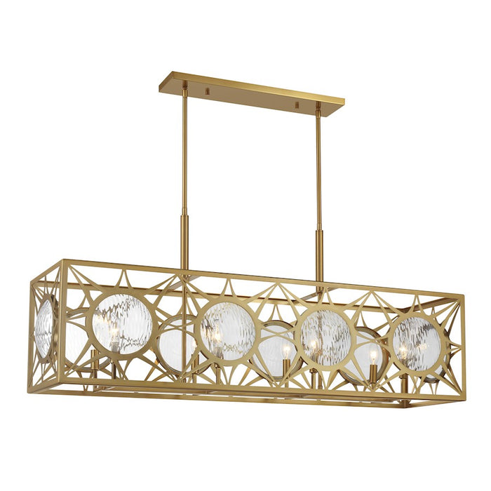 Savoy House Balfour 8 Light Linear Chandelier, Warm Brass - 1-5066-8-322
