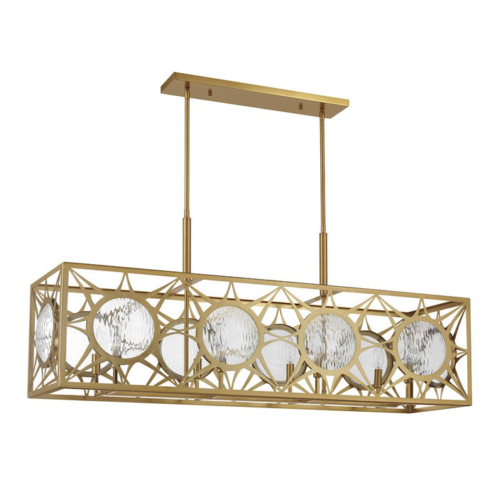 Savoy House Balfour 8 Light Linear Chandelier, Warm Brass