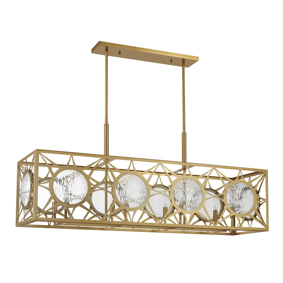 Savoy House Balfour 8 Light Linear Chandelier, Warm Brass