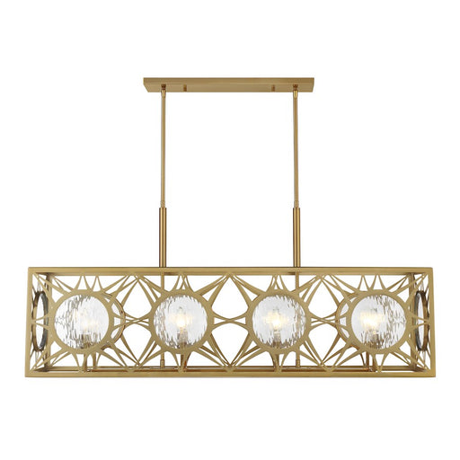 Savoy House Balfour 8 Light Linear Chandelier, Warm Brass