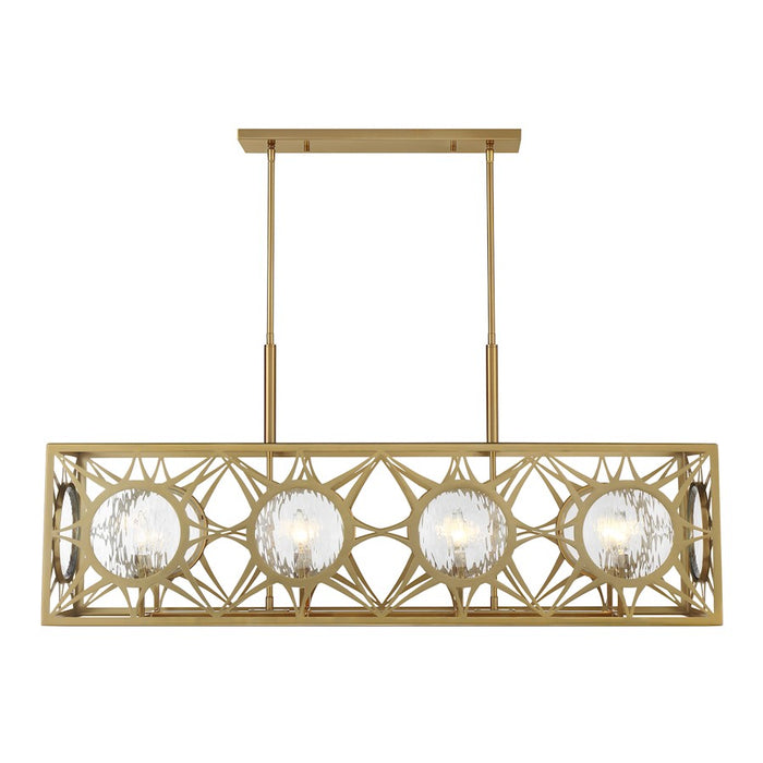 Savoy House Balfour 8 Light Linear Chandelier, Warm Brass
