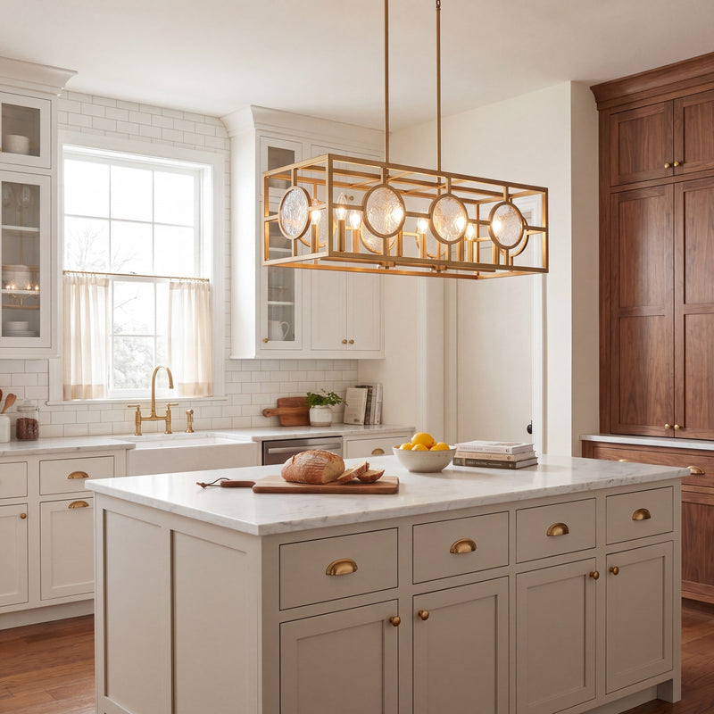Savoy House Balfour 8 Light Linear Chandelier, Warm Brass
