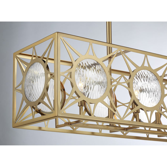 Savoy House Balfour 8 Light Linear Chandelier, Warm Brass