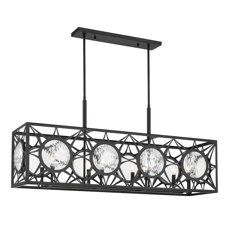 Savoy House Balfour 8 Light Linear Chandelier, Matte Black