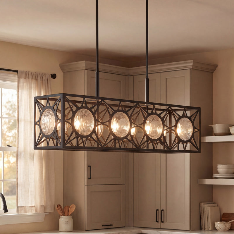 Savoy House Balfour 8 Light Linear Chandelier, Matte Black