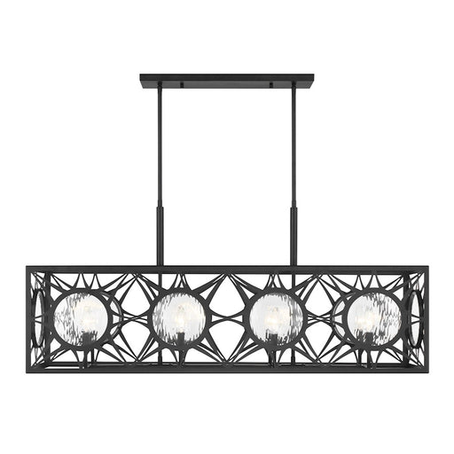 Savoy House Balfour 8 Light Linear Chandelier, Matte Black