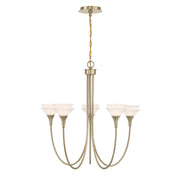 Savoy House Florena 5 Lt Chandelier, White, Noble Brass - 1-5082-5-127