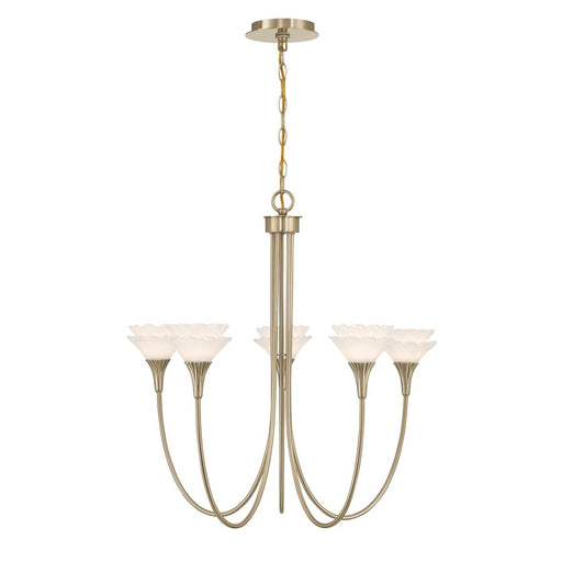 Savoy House Florena 5 Lt Chandelier, White, Noble Brass - 1-5082-5-127