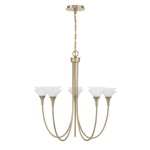 Savoy House Florena 5 Lt Chandelier, White, Noble Brass