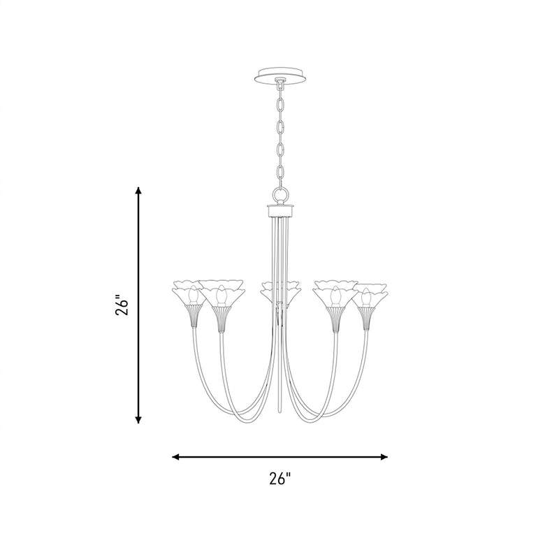 Savoy House Florena 5 Lt Chandelier, White, Noble Brass