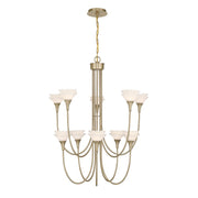 Savoy House Florena 10 Lt Chandelier, White, Noble Brass - 1-5083-10-127