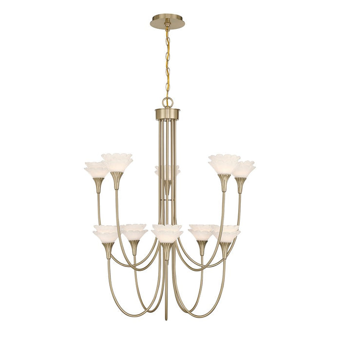Savoy House Florena 10 Lt Chandelier, White, Noble Brass - 1-5083-10-127