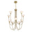 Savoy House Florena 10 Lt Chandelier, White, Noble Brass