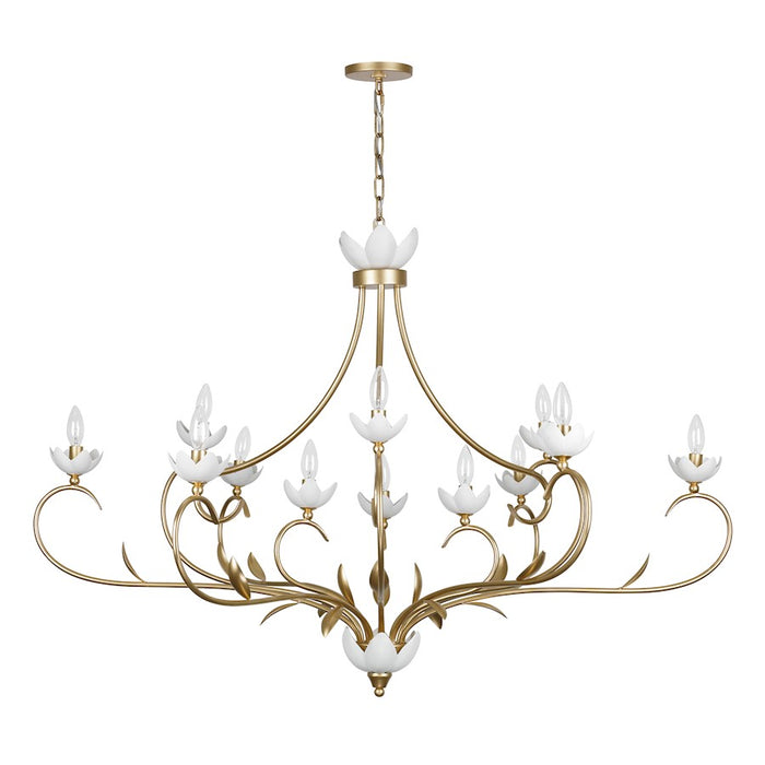 Savoy House Muse 12-Light Chandelier, French Gold/White Cashmere