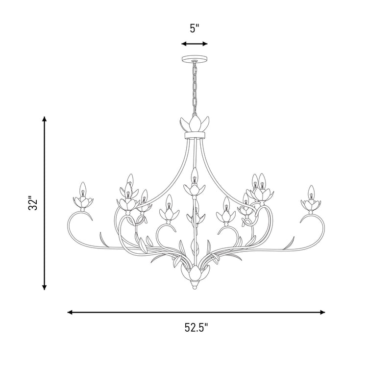 Savoy House Muse 12-Light Chandelier, French Gold/White Cashmere