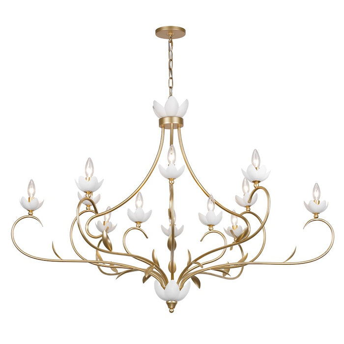 Savoy House Muse 12-Light Chandelier, French Gold/White Cashmere