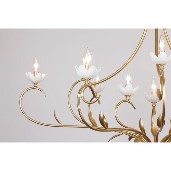 Savoy House Muse 12-Light Chandelier, French Gold/White Cashmere