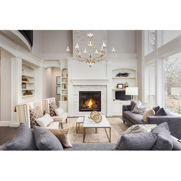 Savoy House Muse 12-Light Chandelier, French Gold/White Cashmere