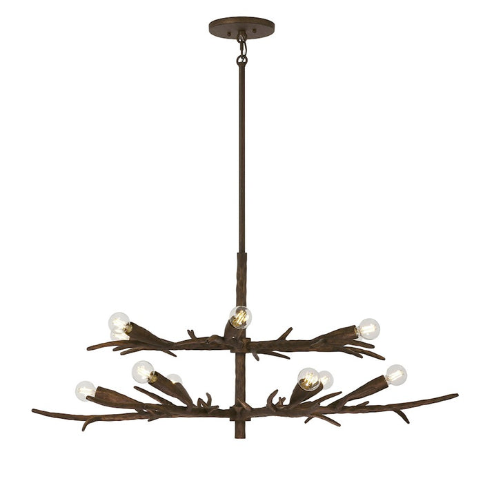 Savoy House Palisades 12 Light Chandelier, Bark - 1-5398-12-105