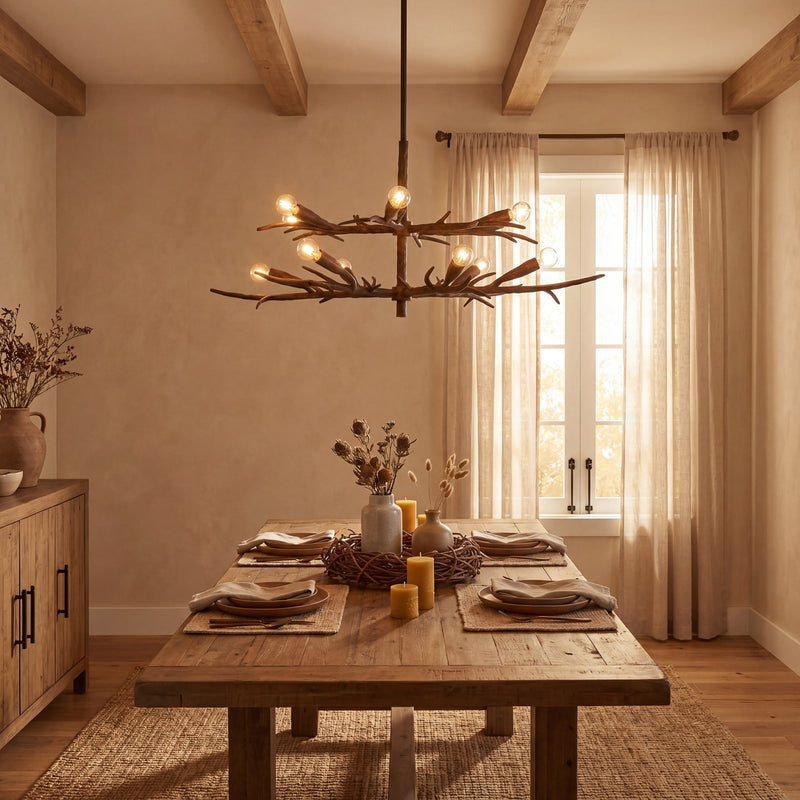 Savoy House Palisades 12 Light Chandelier, Bark - 1-5398-12-105