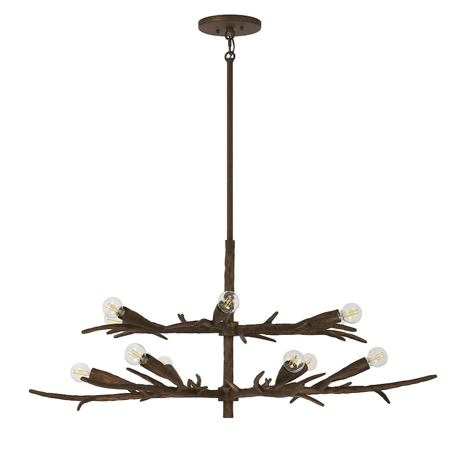 Savoy House Palisades 12 Light Chandelier, Bark