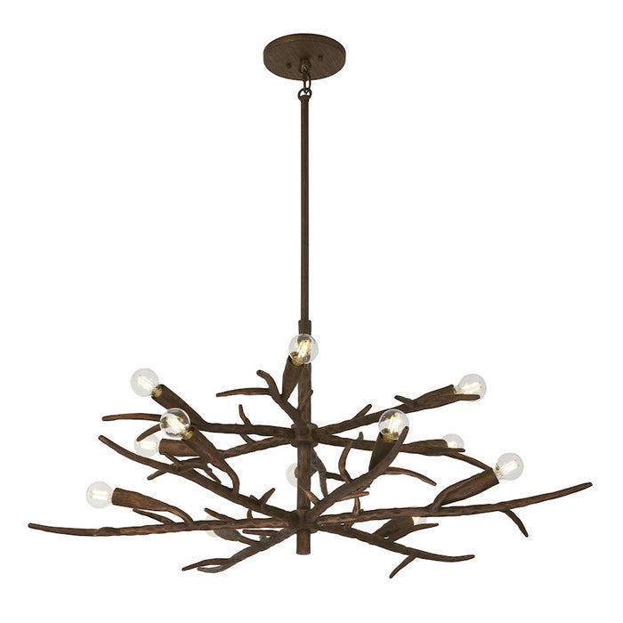 Savoy House Palisades 12 Light Chandelier, Bark
