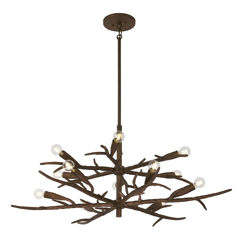 Savoy House Palisades 12 Light Chandelier, Bark - 1-5398-12-105