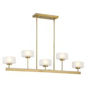 Savoy House Falster 5-Light LED Linear Chandelier, Warm Brass - 1-5407-5-322