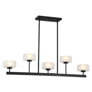 Savoy House Falster 5-Light LED Linear Chandelier, Matte Black - 1-5407-5-89