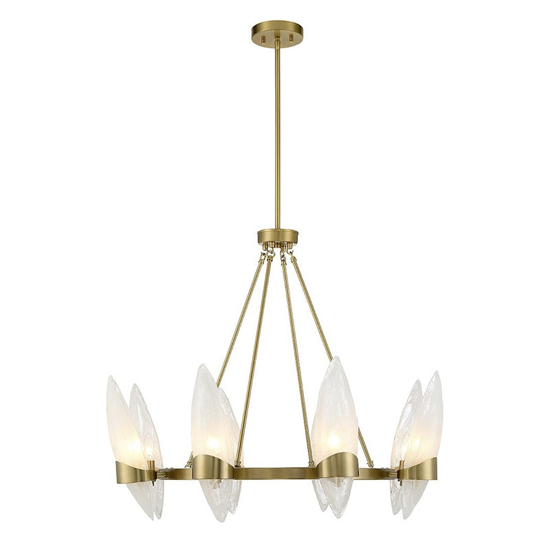 Savoy House Nouvel Chandelier, Brass/Handmade Strie