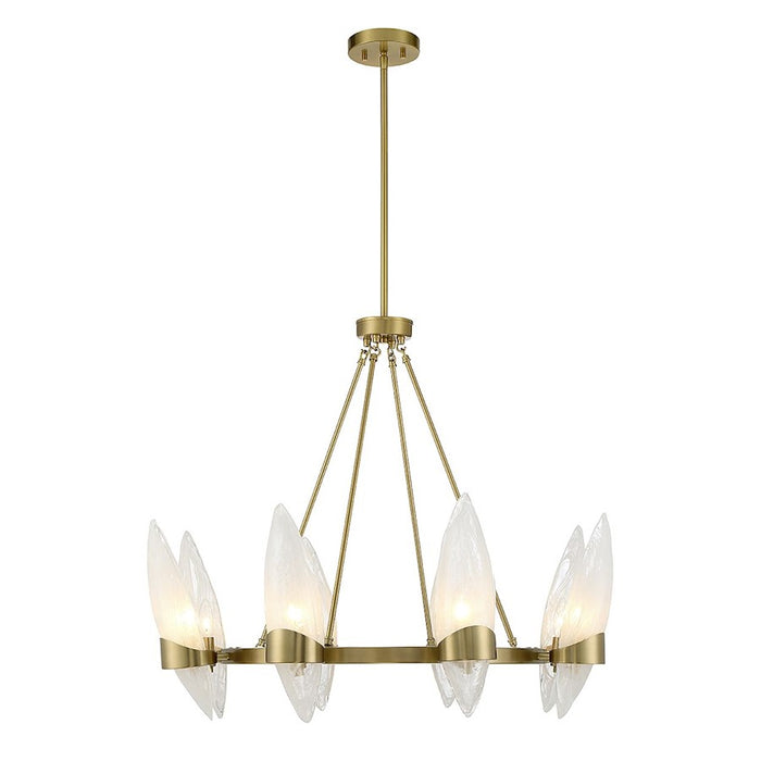 Savoy House Nouvel Chandelier, Brass/Handmade Strie