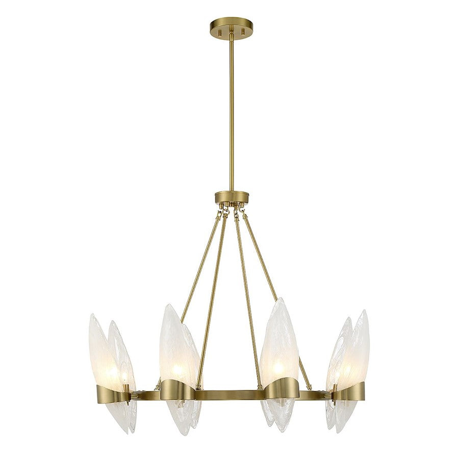 Savoy House Nouvel Chandelier, Brass/Handmade Strie