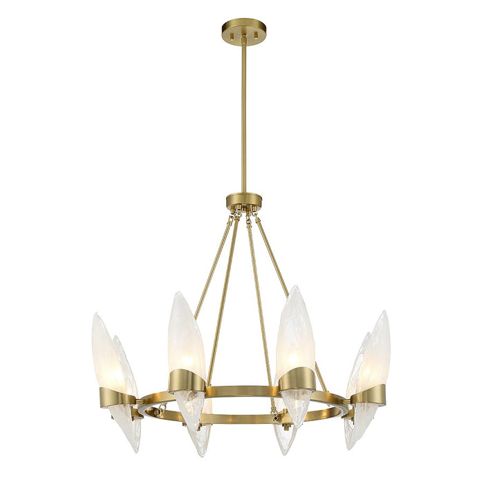 Savoy House Nouvel Chandelier, Brass/Handmade Strie