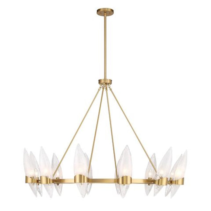 Savoy House Nouvel 12-Light Chandelier, Warm Brass - 1-5504-12-322