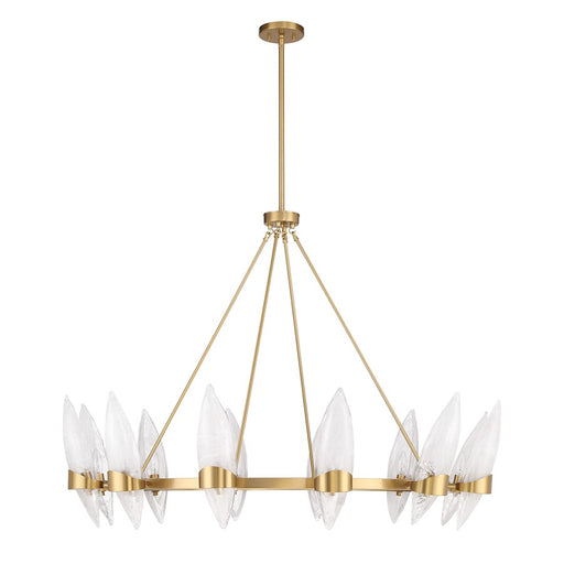 Savoy House Nouvel 12 Light Chandelier, Brass/Handmade Strie