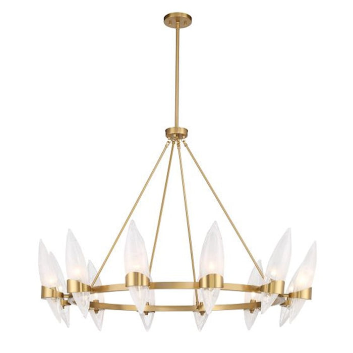 Savoy House Nouvel 12-Light Chandelier, Warm Brass