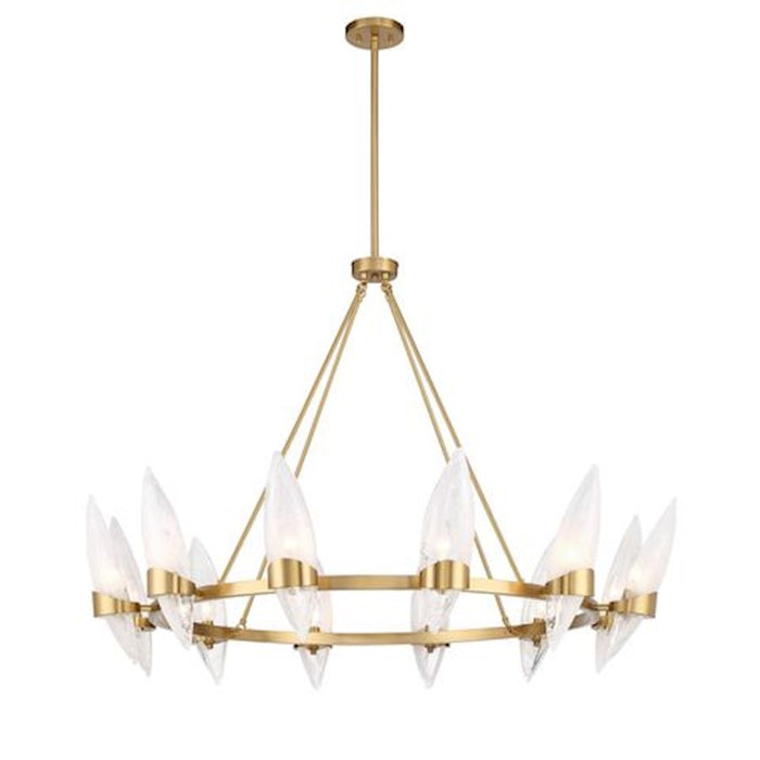 Savoy House Nouvel 12-Light Chandelier, Warm Brass