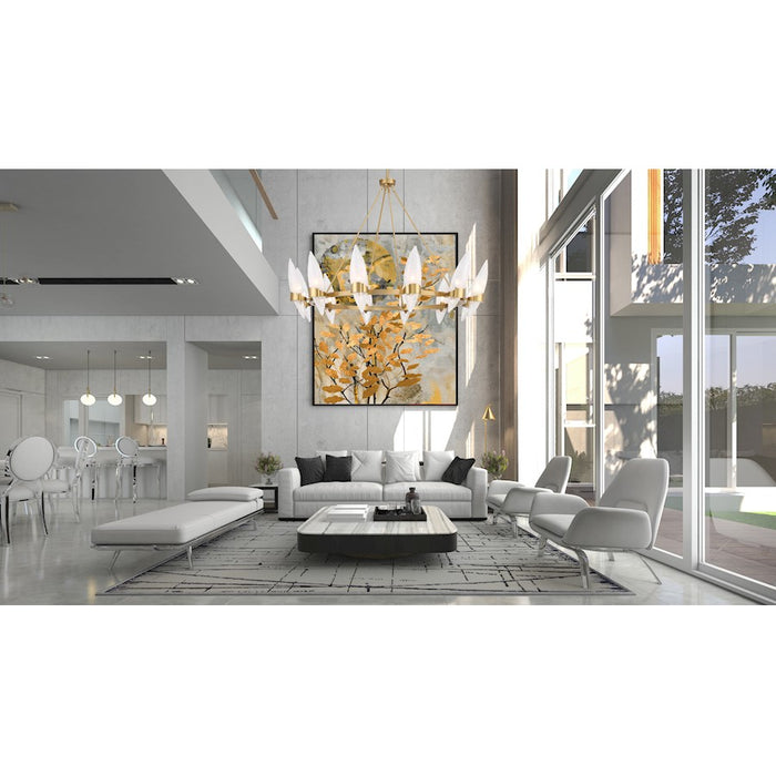 Savoy House Nouvel 12-Light Chandelier, Warm Brass