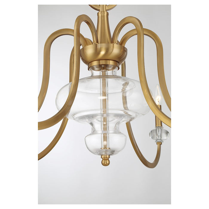 Savoy House Bergdorf 6-Light Chandelier, Warm Brass