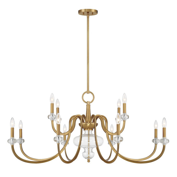 Savoy House Bergdorf 12-Light Chandelier, Warm Brass - 1-5803-12-322