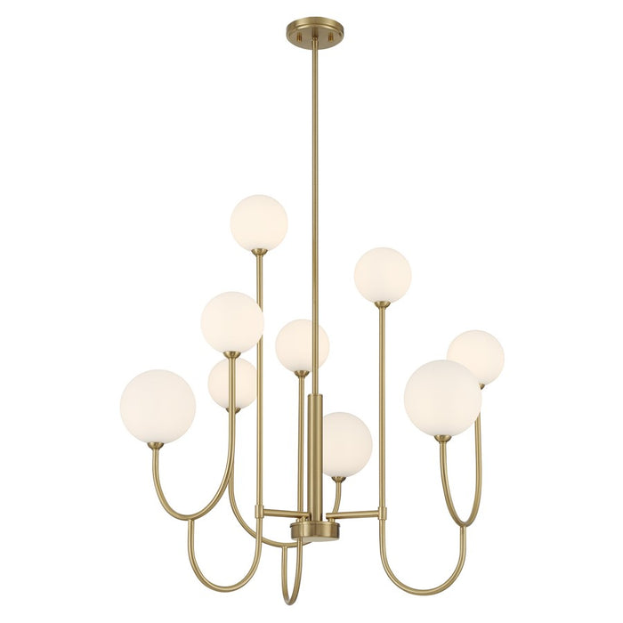 Savoy House Chester 9 Lt Chandelier, White Opal, Noble Brass